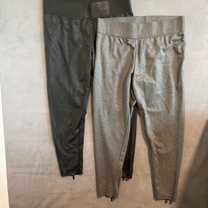 Serena Williams Metallic Black and Gray Leggings Duo 1X